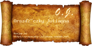 Orszáczky Julianna névjegykártya