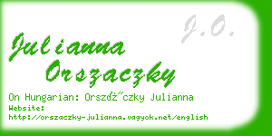 julianna orszaczky business card